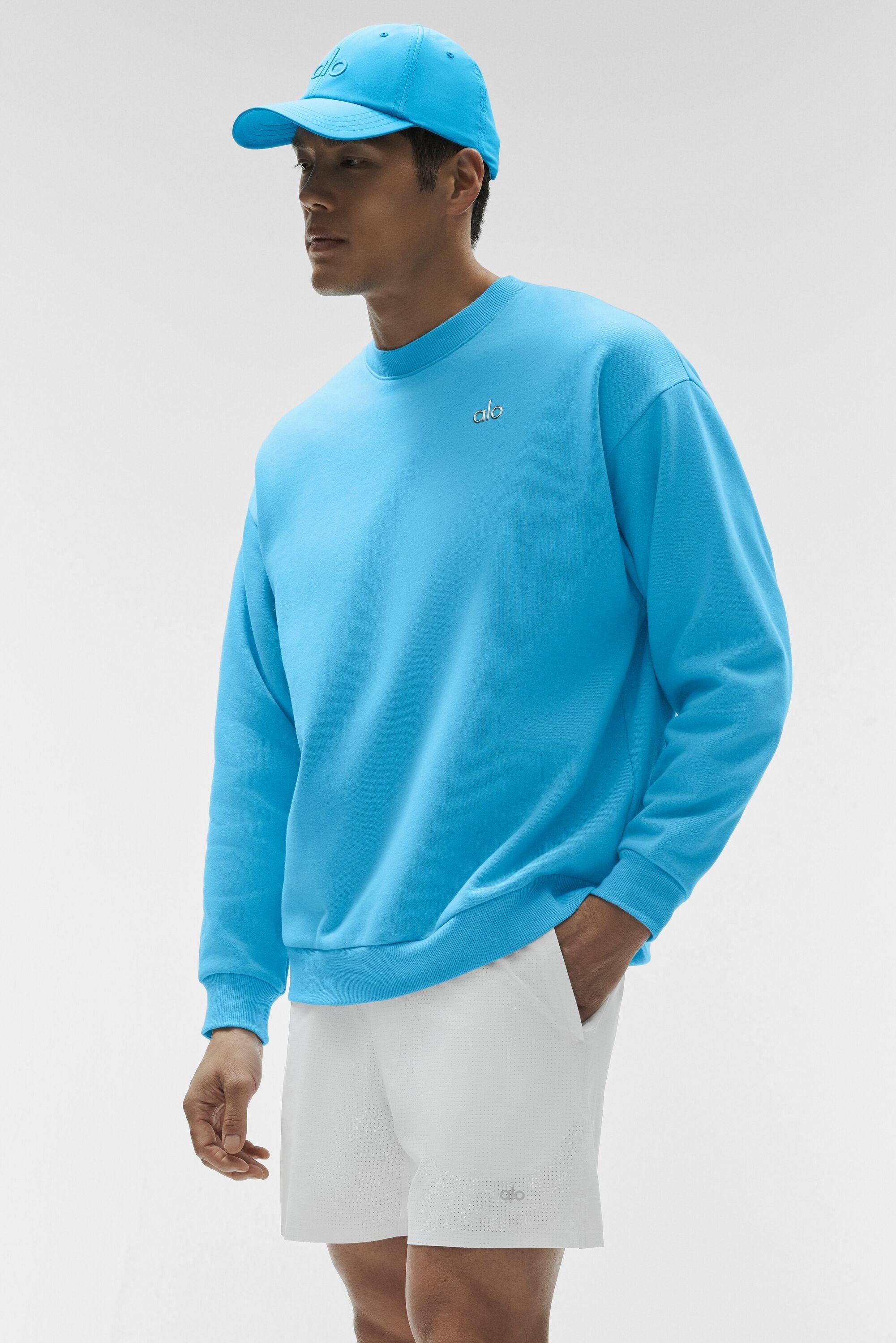 Accolade Crew Neck Pullover - Azure Blue Man