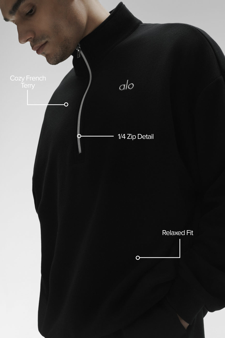 Accolade 1/4 Zip Pullover - Black Man