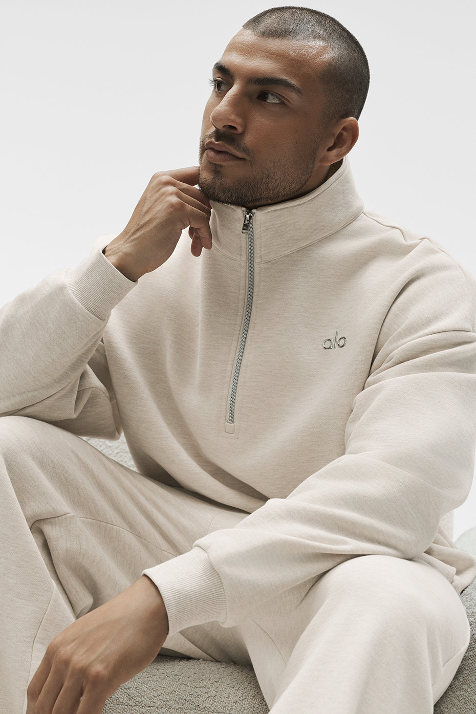 Accolade 1/4 Zip Pullover - Oatmeal Heather Man