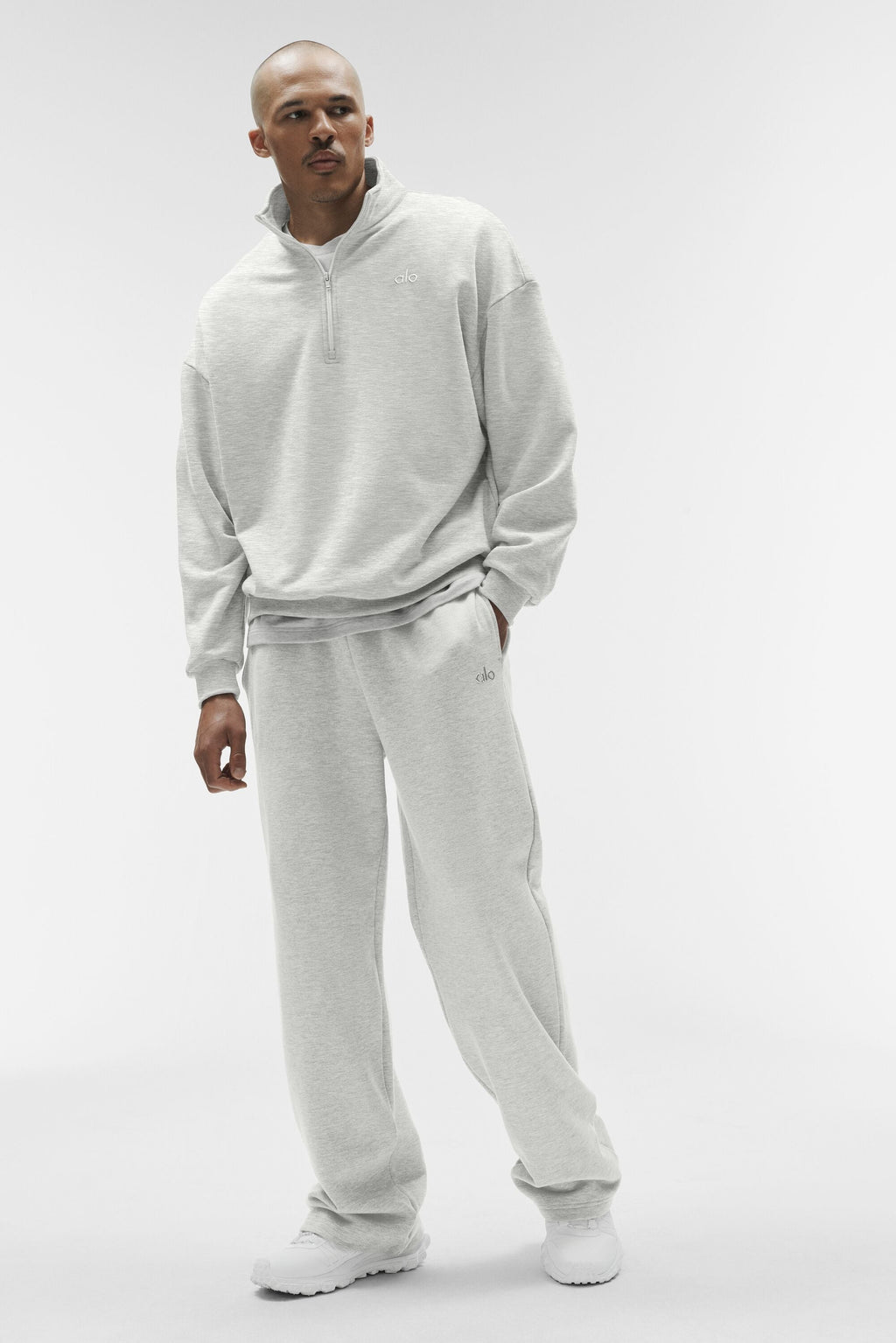Accolade 1/4 Zip Pullover - White Heather Man