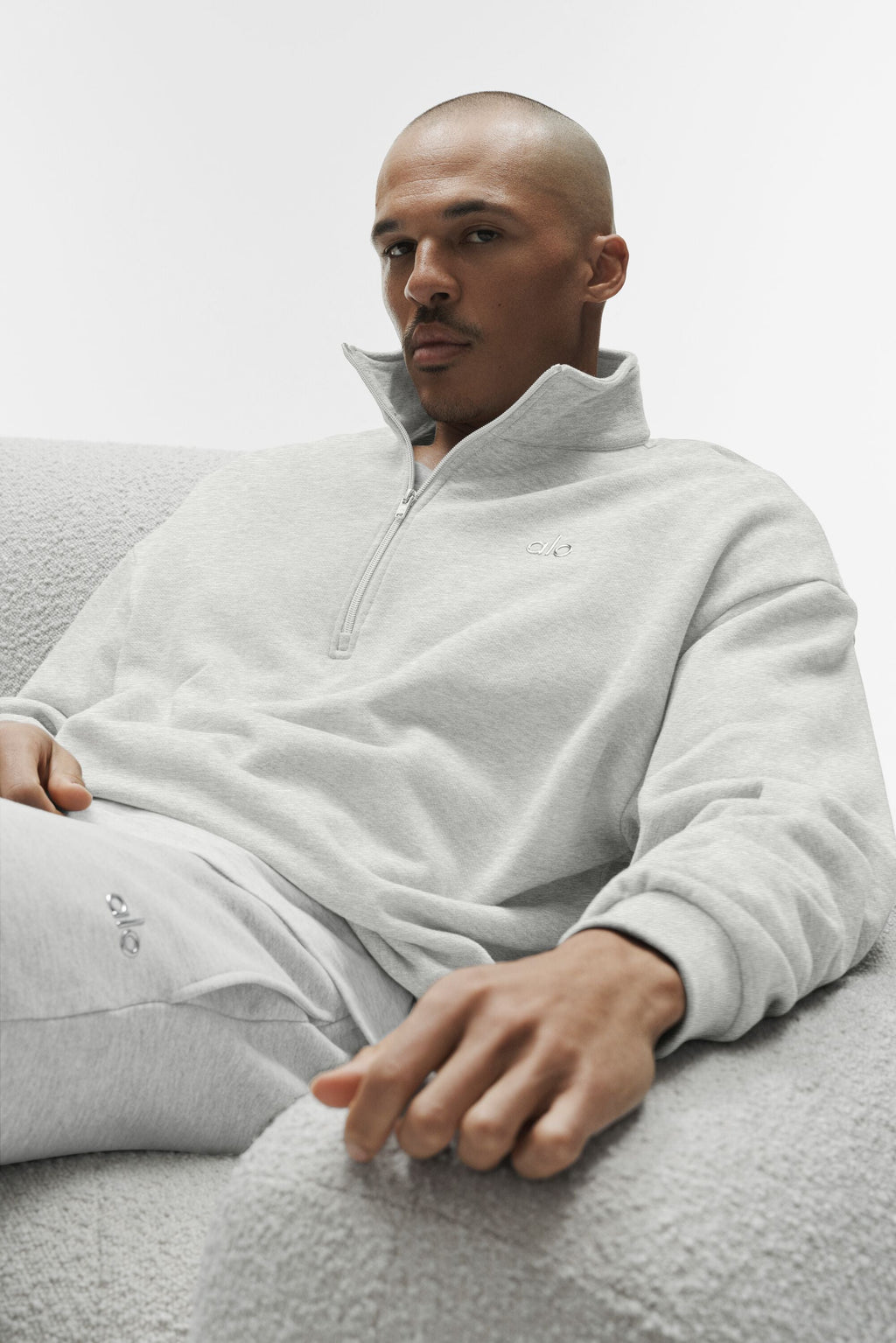 Accolade 1/4 Zip Pullover - White Heather Man